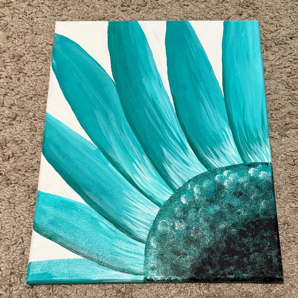 Teal Floral Canvas Art